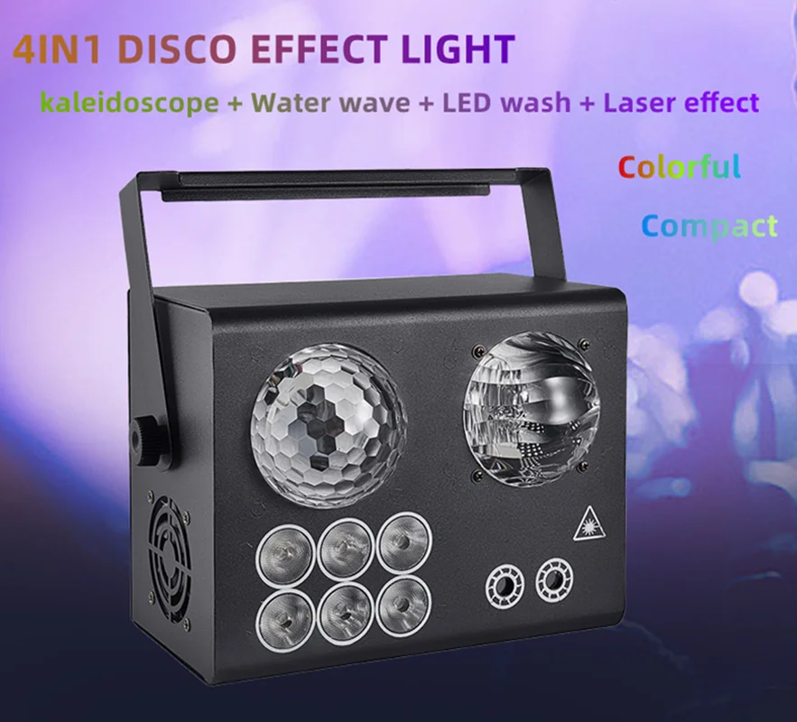 

Remote control & DMX512 4IN1 LED effect light Magic ball wash water wave laser magic ball light KTV bar dj event light show