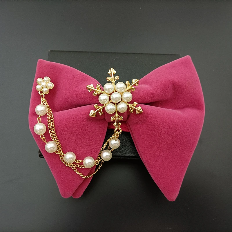 Vintage Herren Fliege Perlenkette Samtkragen Blume Britisch Koreanisch Hochzeit Business Bankett Host Kleid Zubehör Fliege – Detail 8