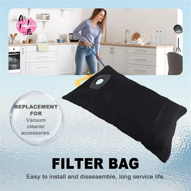 

A11E-Vacuum Cleaner Parts Cloth Dust Bag Washable Filter Bag For Karcher WD4 WD5 WD6 Premium Vacuum Cleaner Accessories Black