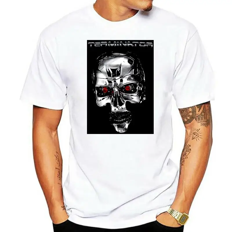 2022 Men Terminator Endoskeleton T Shirt Movie Merch Classic Schwarzenegger  Printed T Shirt Custom Short Sleeve Tees