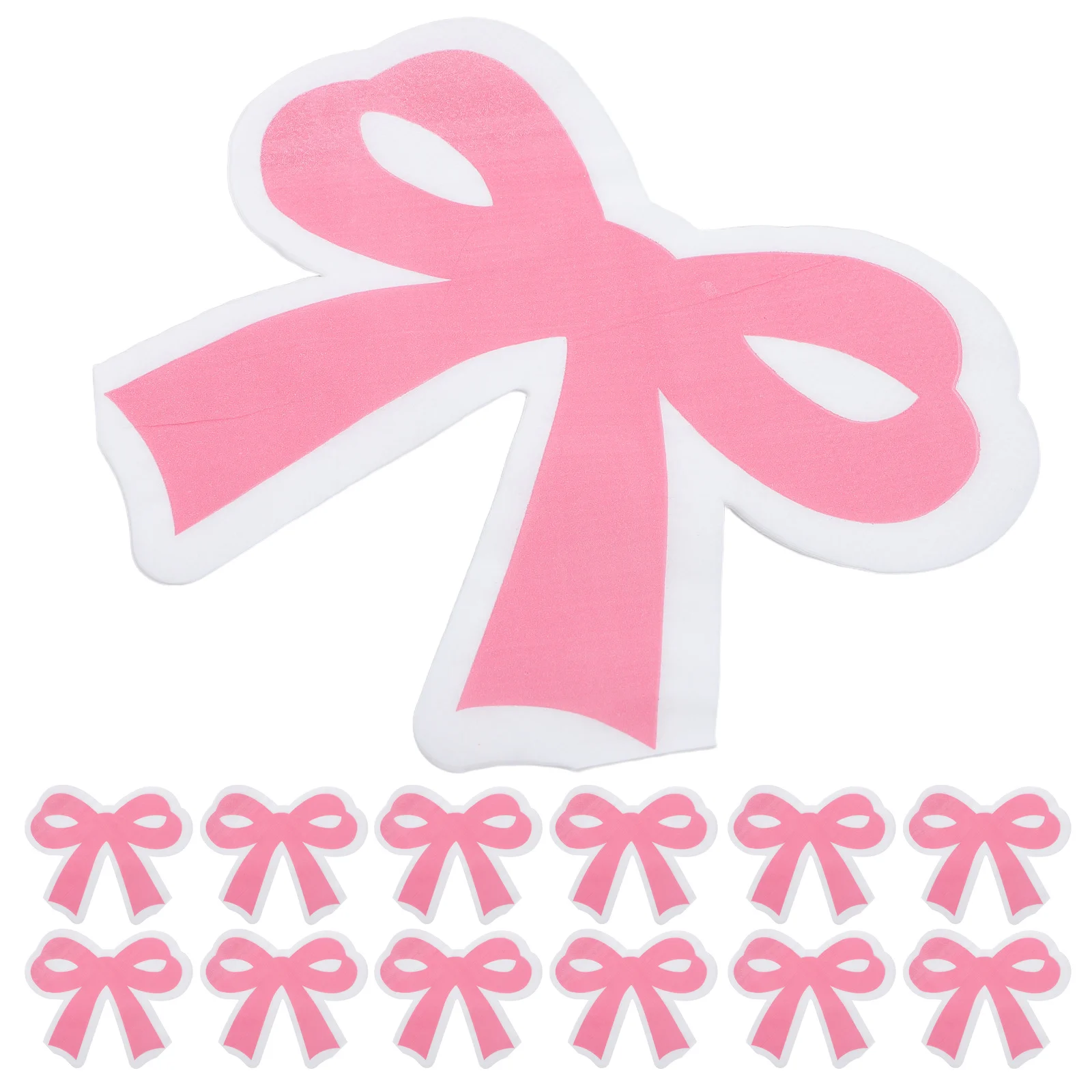 40 قطعة مناديل على شكل فيونكة على شكل فراشة 6.37 بوصة × 6.09 بوصة مناديل ورقية للاستعمال مرة واحدة باللون الوردي لحفلات أعياد الميلاد ومستلزمات الأنسجة المزخرفة للعشاء #5