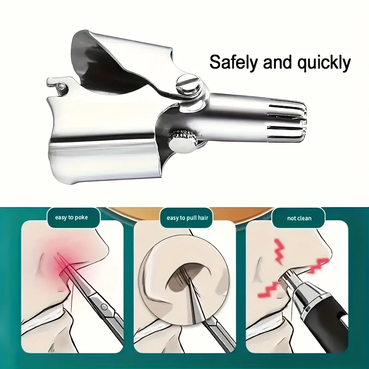 LISI Nose Hair Trimmer for Men Stainless Steel Manual Shaver Suitable for Nose Hair Razor Washable Portable Ear Hair Trimmer