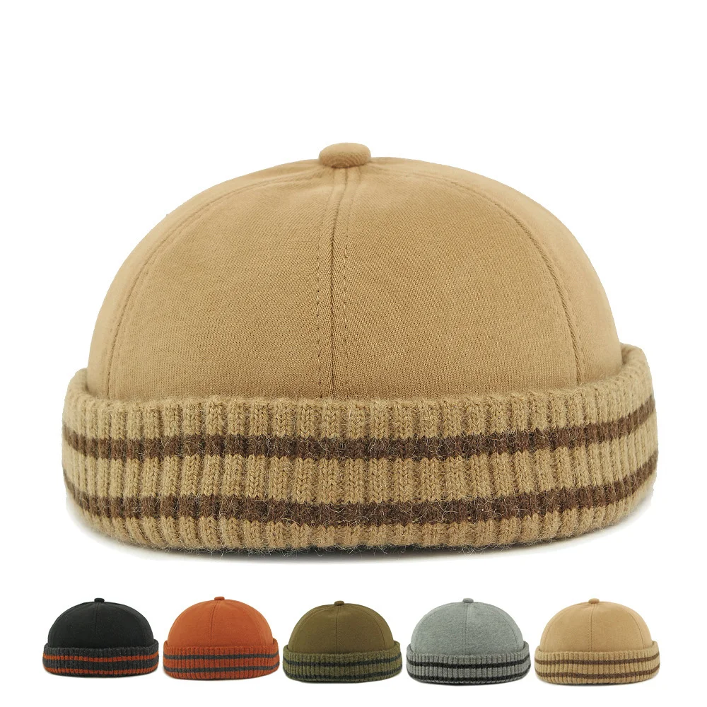 New Arrival Unisex Autumn Hat - Minimalist Plain Knit Beanie Mandarin Cap Streetwear Versatile Headwear