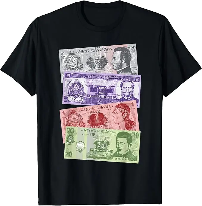 Honduras Billetes, Lempiras T-Shirt Y2k Persönlichkeits-Grafik-Bekleidung für Frauen Männer A Por Baleadas Catrachos Neuheits-Geschenk-T-Shirt-Oberteile – Detail 18
