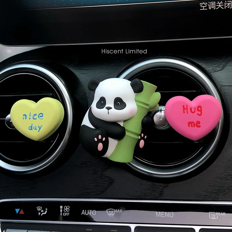 Panda Bamboo Blessing Car Ornaments Aromatherapy Car Air Outlet  Perfume Diffuser Stone Decorative Accessories Universal