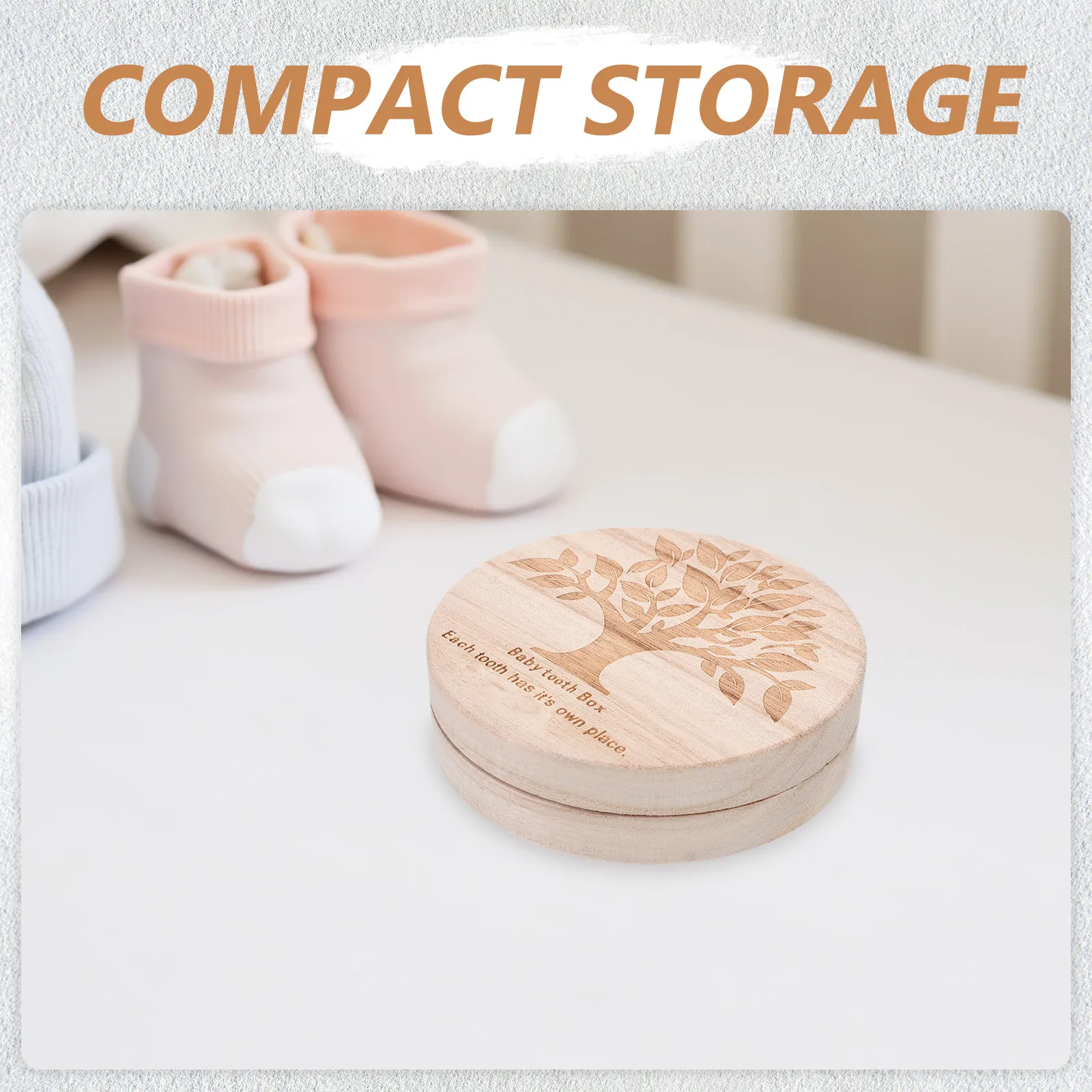 Natural Wood Baby Teeth Storage Box Commemorative Keepsake for Newborns Teeth Hair Collection Lightweight Safe Smooth Surface