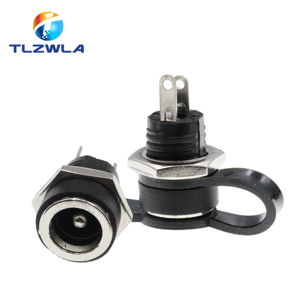 10PCS DC-022B 3A 12v for DC Power Supply Jack Socket Female Panel Mount Connector 5.5 mm x 2.1mm 5.5 mm x 2.5mm DC022B Connector