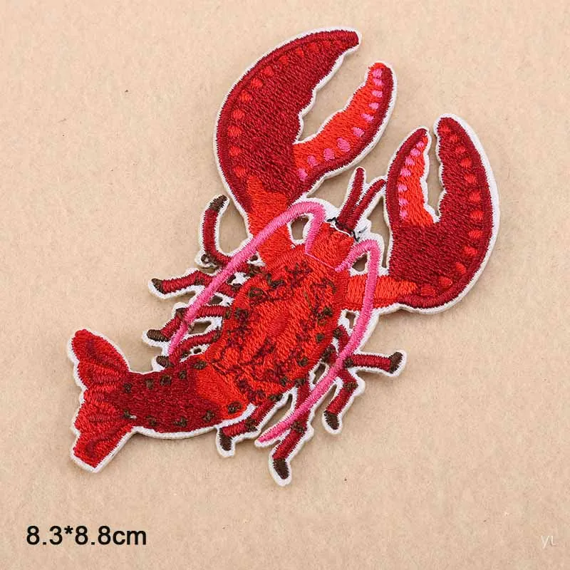 Lobster Mermaid Flamingo Wholesale Iron on Embroidered National Aeronautics Cloth Clothes Patch For Clothing Girls Boys