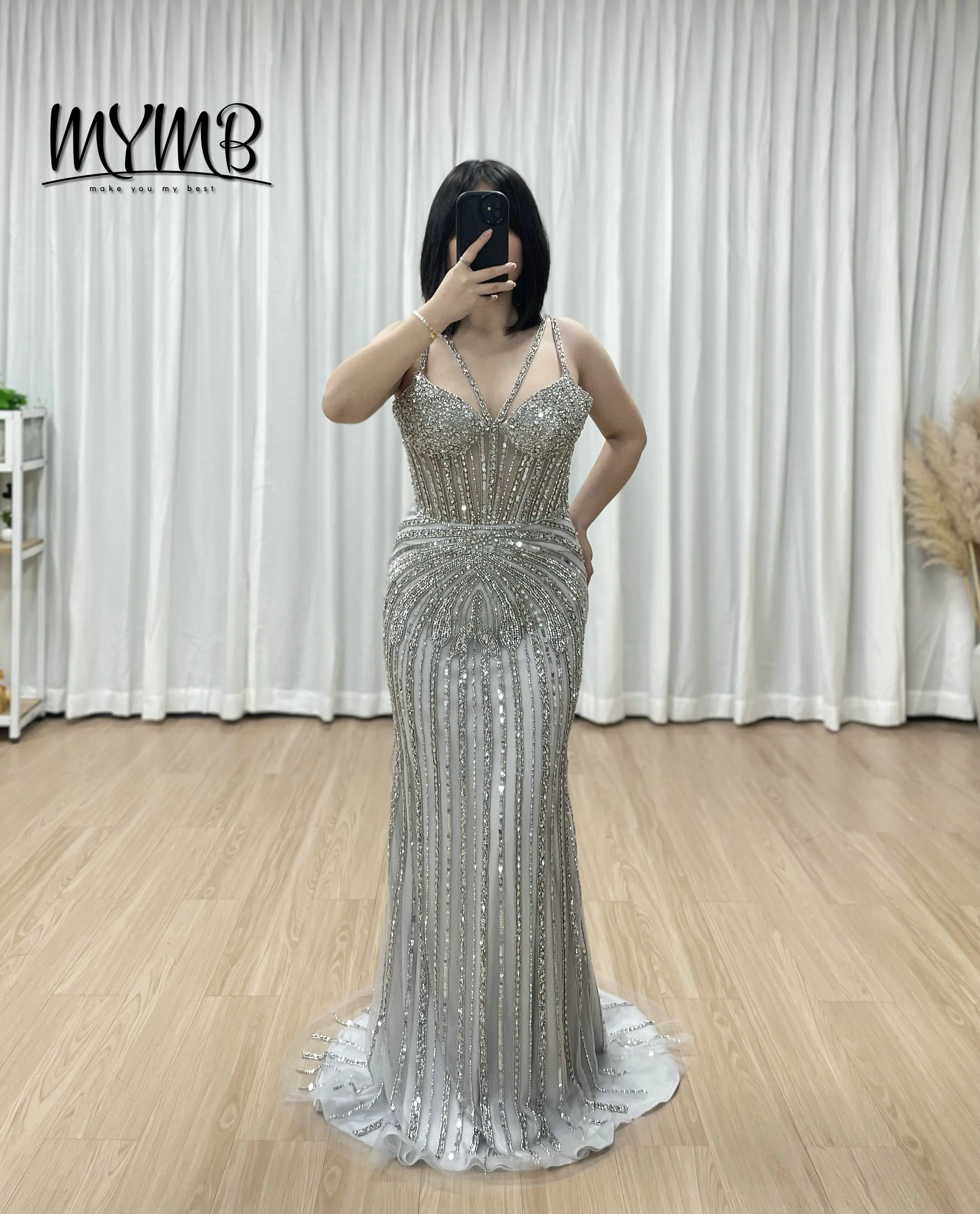 Mymb prata sexy chique sereia casamento luxo rosa frisado vestidos de noite overskirt elegante formal vestidos de festa para mulher my30161