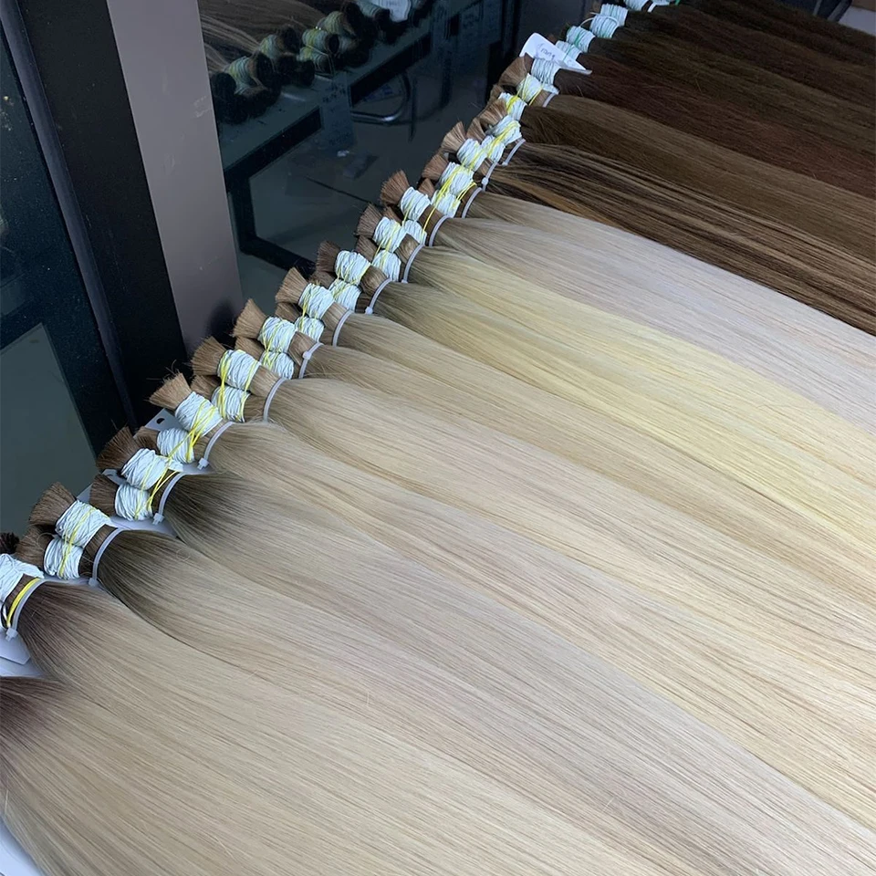 Colored Straight Human Hair Bulk for Braiding reference detail