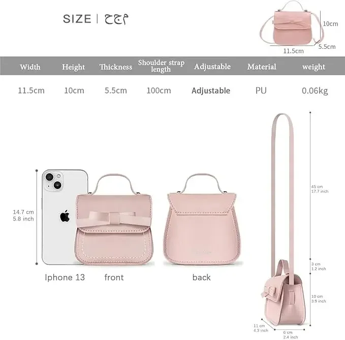 محافظ وحقائب يد للأطفال، حقيبة كروس صغيرة لطيفة على شكل فيونكة، حقيبة يد عصرية للفتيات الصغيرات، حقيبة يد صغيرة للعملات المعدنية للأطفال الصغار