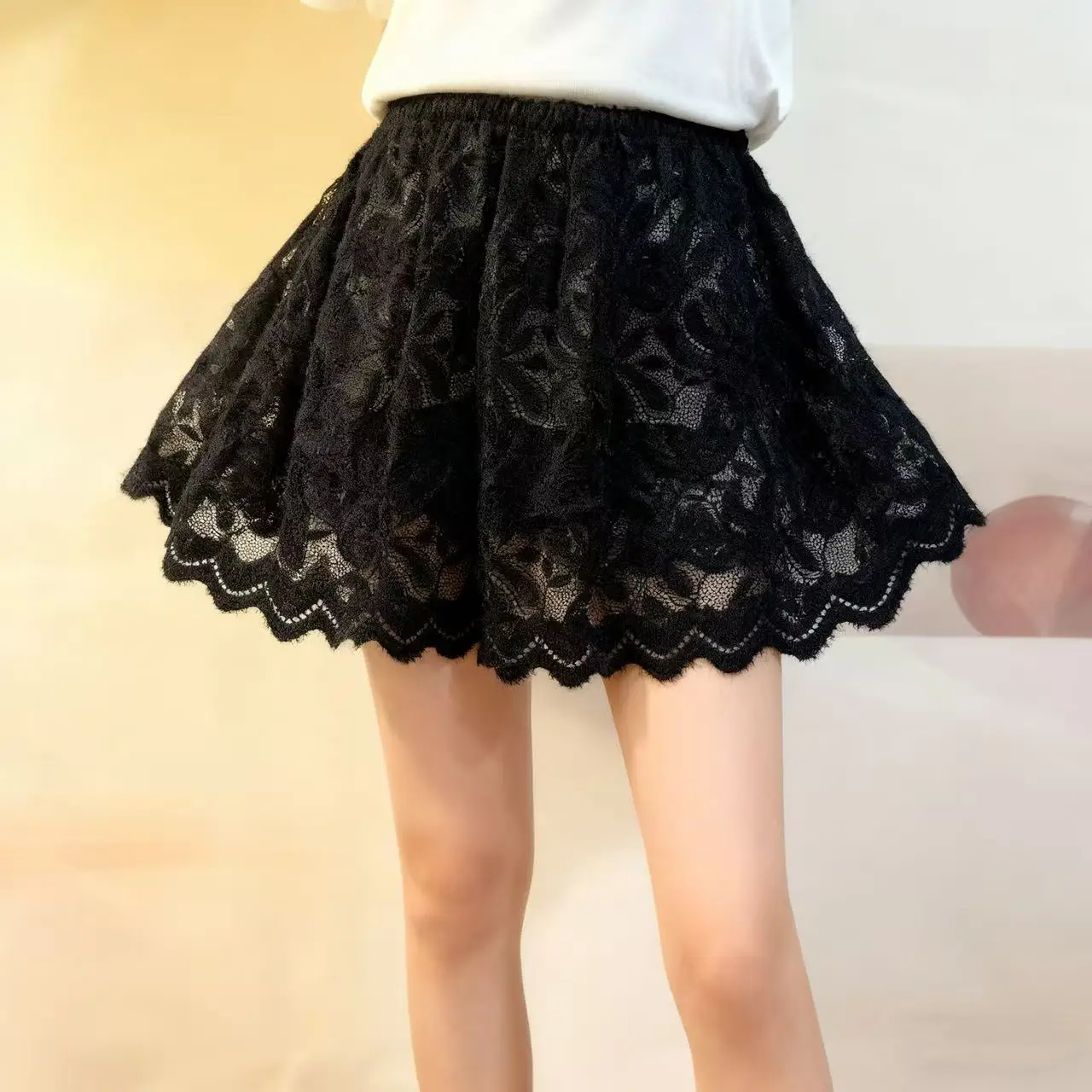

Lace Backing Girl Style Summer Skirt College Style Casual Skirt Woman