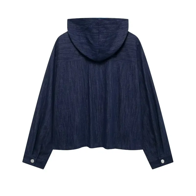 Conjunto de moda otoño 2024: csa de manga larga con efecto denim para mujer y plones de cintura alta con chaqueta con ...