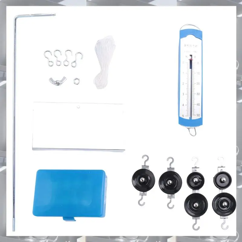 Hot Selling-4X Spring Dynamometer Balance Physics Experiments Spring Balance Bar Hook Code Mechanics Of Machinery Pulley Block S
