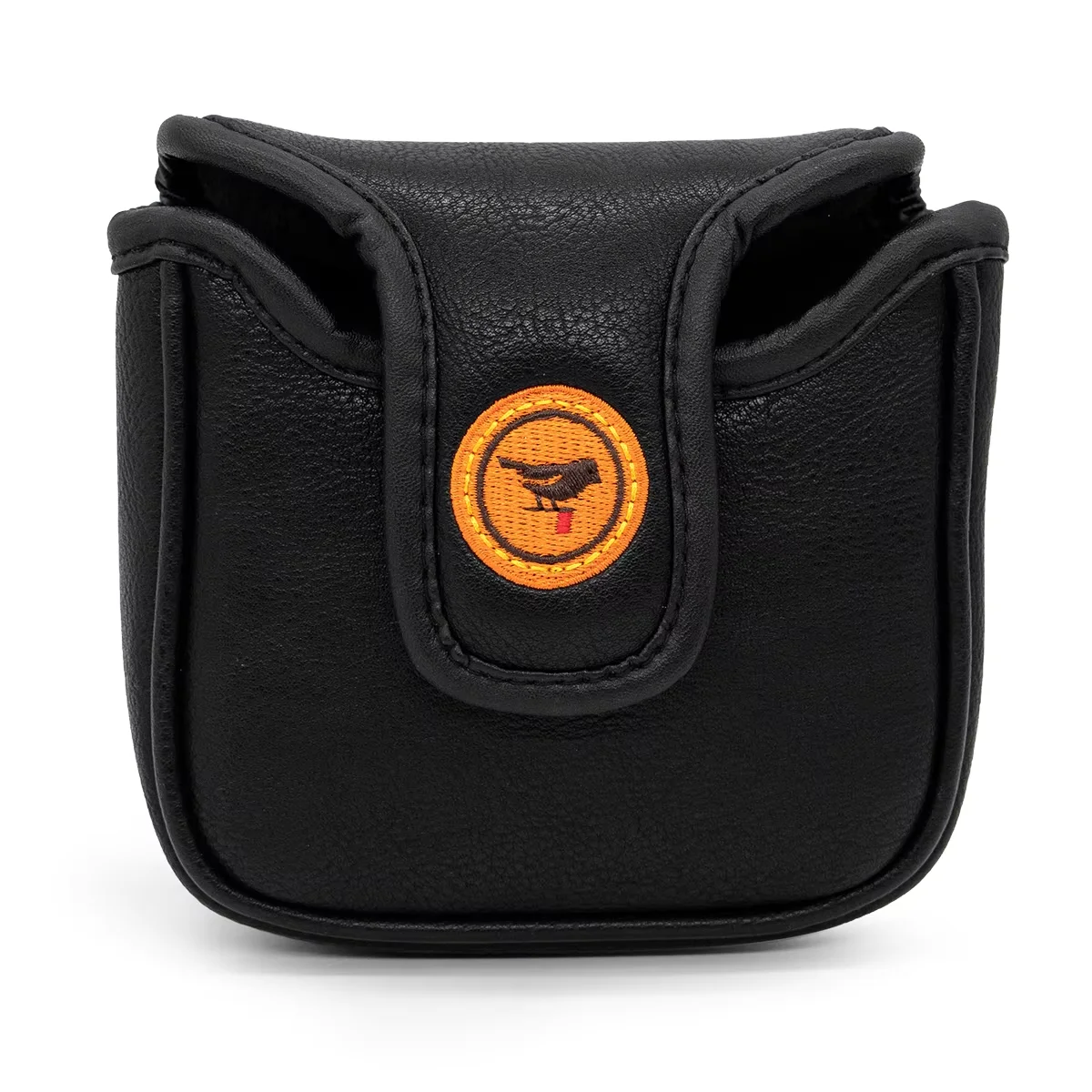 Golf Club Headcover Premium Leather Golf Mallet Putter Cover, Headcover with Magnetic Closure, Elegant Embroidery, Black