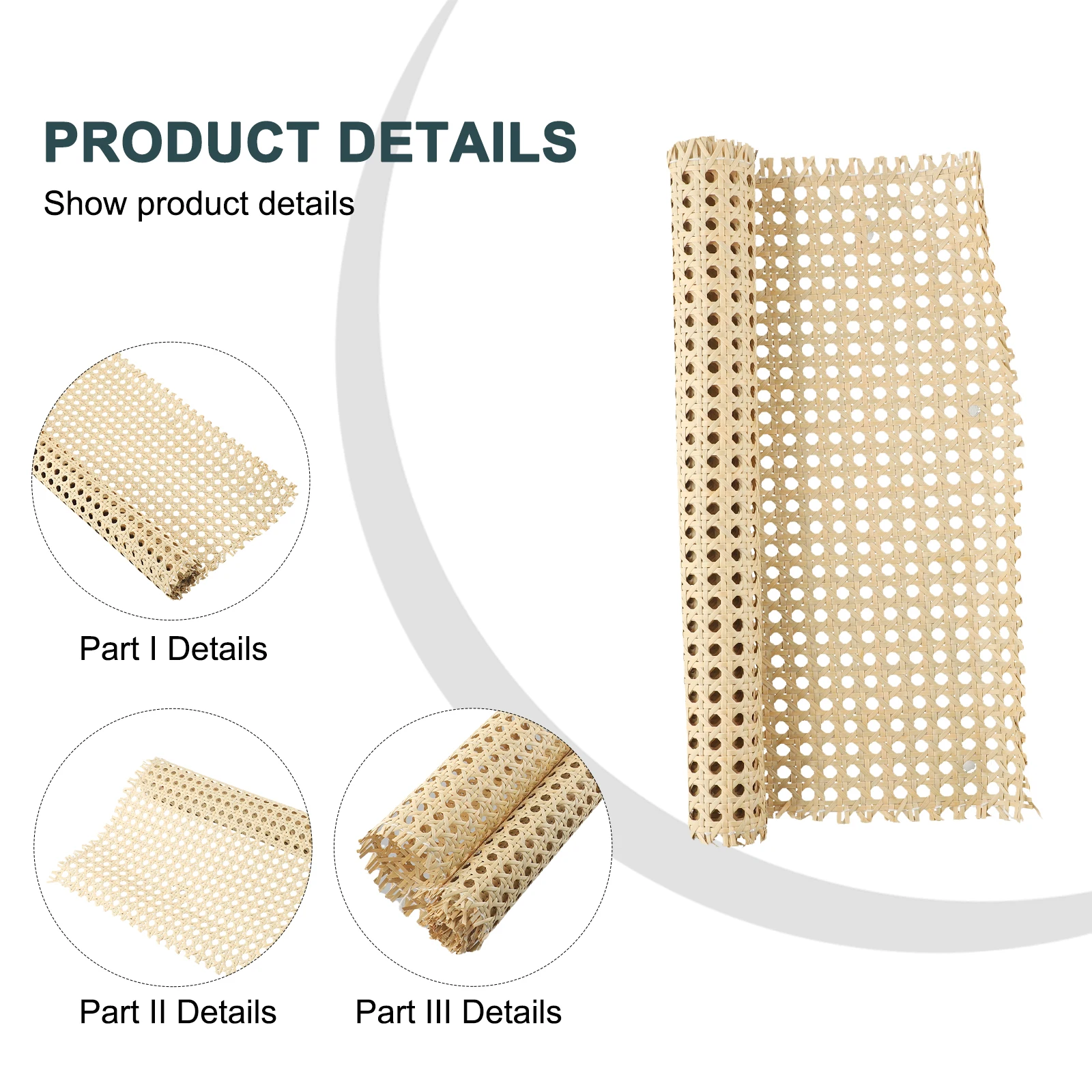 

Rattan Mesh Roll Sheet; Sturdy Refreshing for DIY Projects Perfect for Chair Kits and Other Furniture Multi size Options