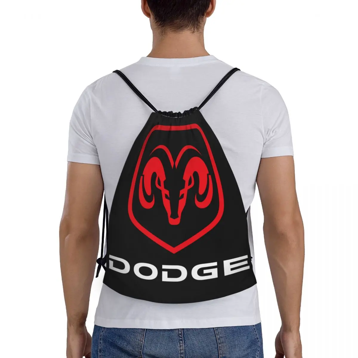 NEW Dodge Logo Portable Drawstring Bags Backpack Storage Bags Outdoor Sports Traveling Gym Yoga