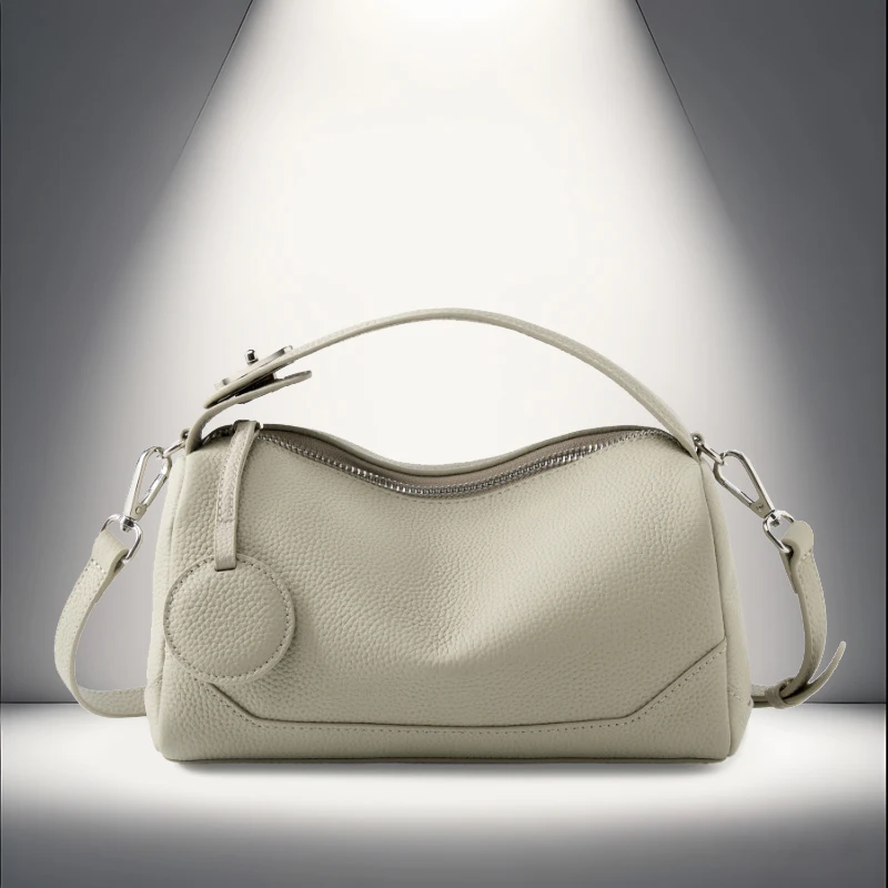 

Women's genuine leather pillow bag, high-quality simple casual cowhide handbag, shoulder bag, crossbody bag, small bag