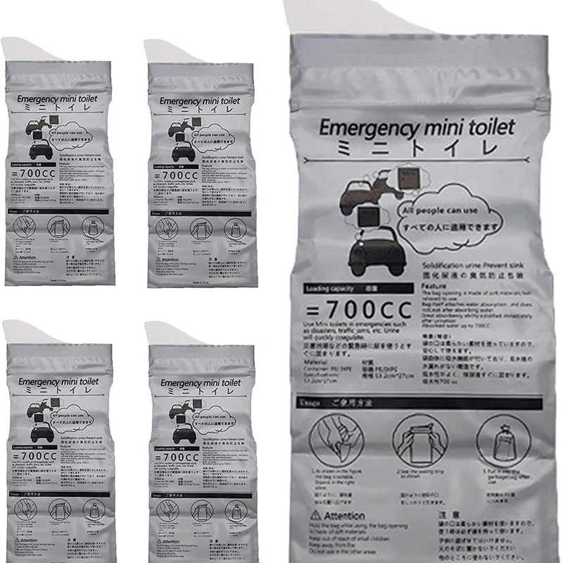 4PCS Outdoor Emergency Urinate Bags 700ml Easy Take Piss Bags Travel Mini Mobile Toilet for Baby Women Men Vomit Bag