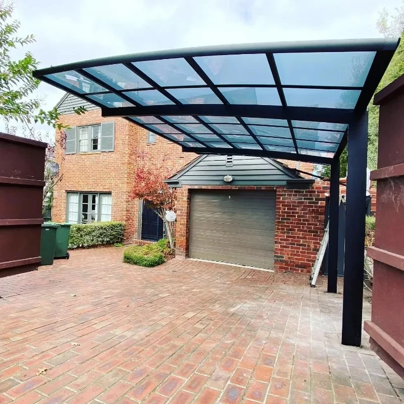 Red aluminum carport Fretanding polycarbonate roof Car parking tent Metal frame canopy