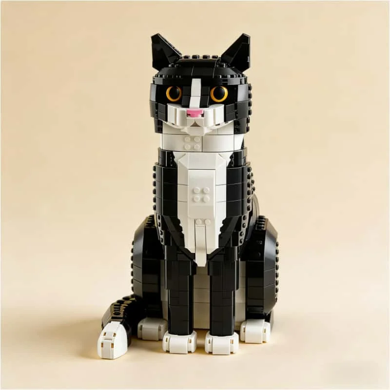 2026 Nieuwe kattenvormige bouwstenen, bouwstenen in dierenvorm, creatieve bouwmaterialen speelgoed, verjaardagscadeaus voor volwassenen 1710PCS