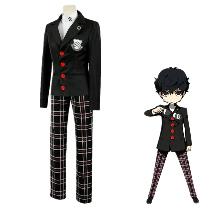 Juego Persona 5 Akira Kurd disfraz de Cosplay P5 Ren Amamiya conjunto completo uniforme escolar trajes para hombre Halloween chaqueta Unisex traje