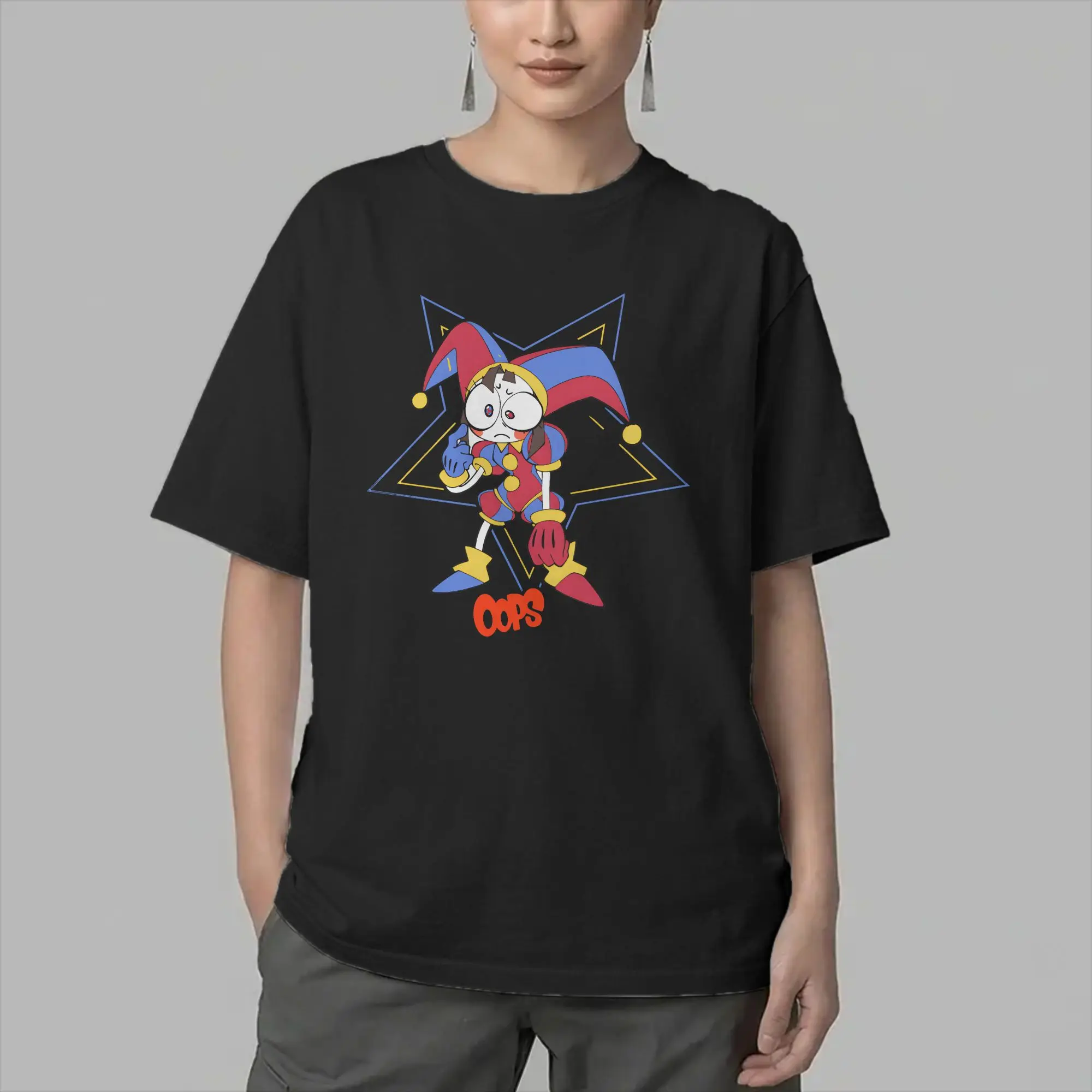 Cartoon Digitals Circus T-Shirts Men  Cool Cotton Tee Shirt Round Neck Short Sleeve T Shirts Graphic Tops