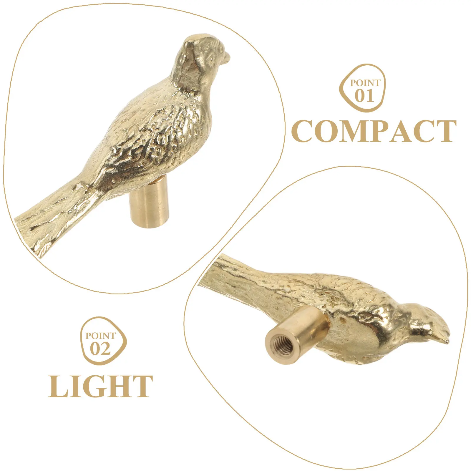 Brass Bird Cabinet Handle Decorative Animal Door Pull Furniture Handle for Kitchen Bathroom Wardrobe Cabinets Drawers