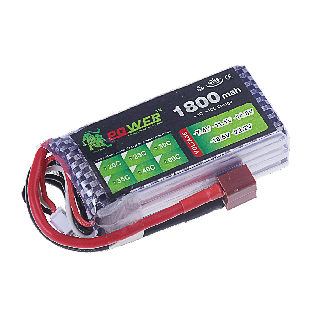 2026 Brand New 1800mAh 11.1V Rechargeable Battery 3S Lipo T/XT30/XT60/JST Plug For RC Cars FPV Drones Helicopter Electric Toys