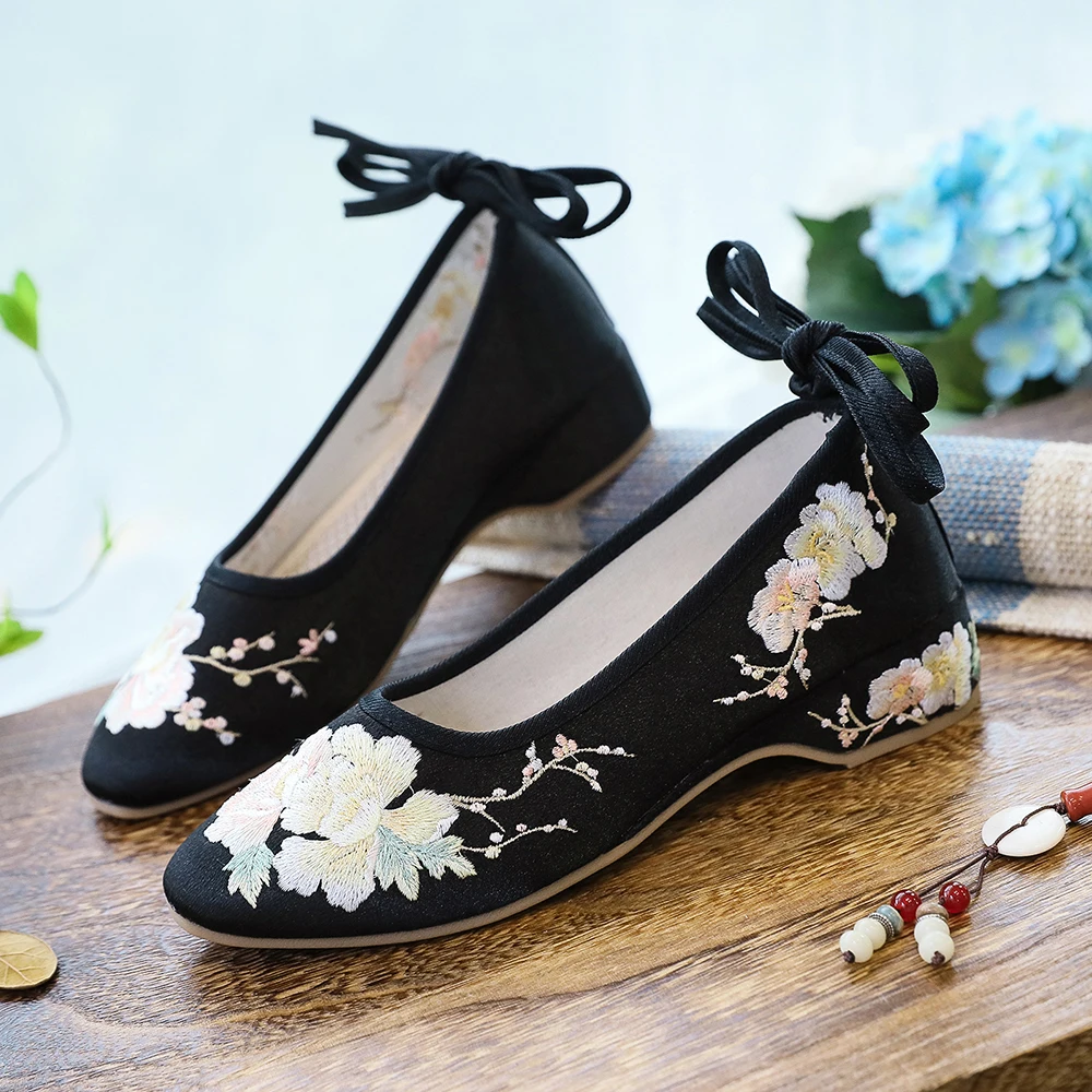 Veowalk Long Ankle Strap Summer Women Gauze Mesh Embroidered Ballet Flats Breathable Comfortable Walking Shoes for Elegant Lady