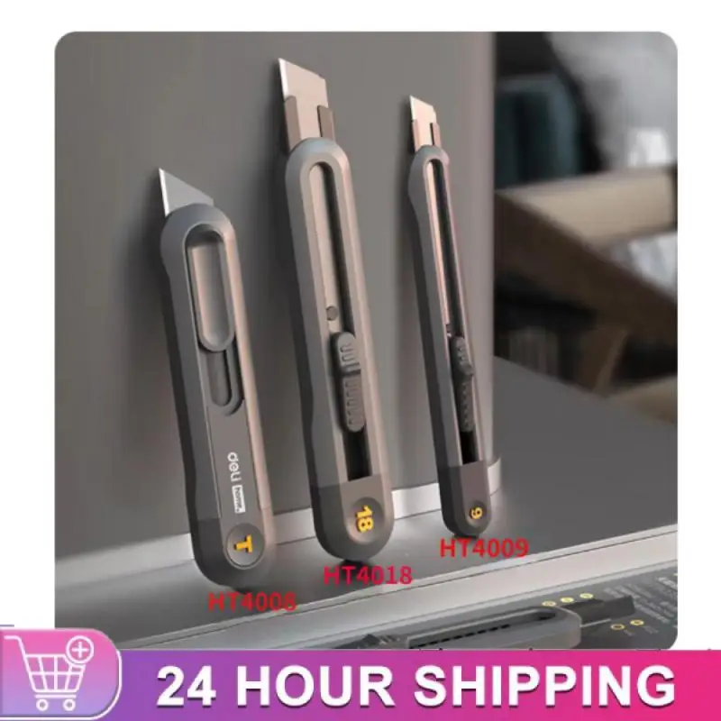 

Snap-off Utility Knife Retractable Box Cutters 9mm 18mm High Carbon Steel Blades Auto Lock, for Office Supplies Stationery