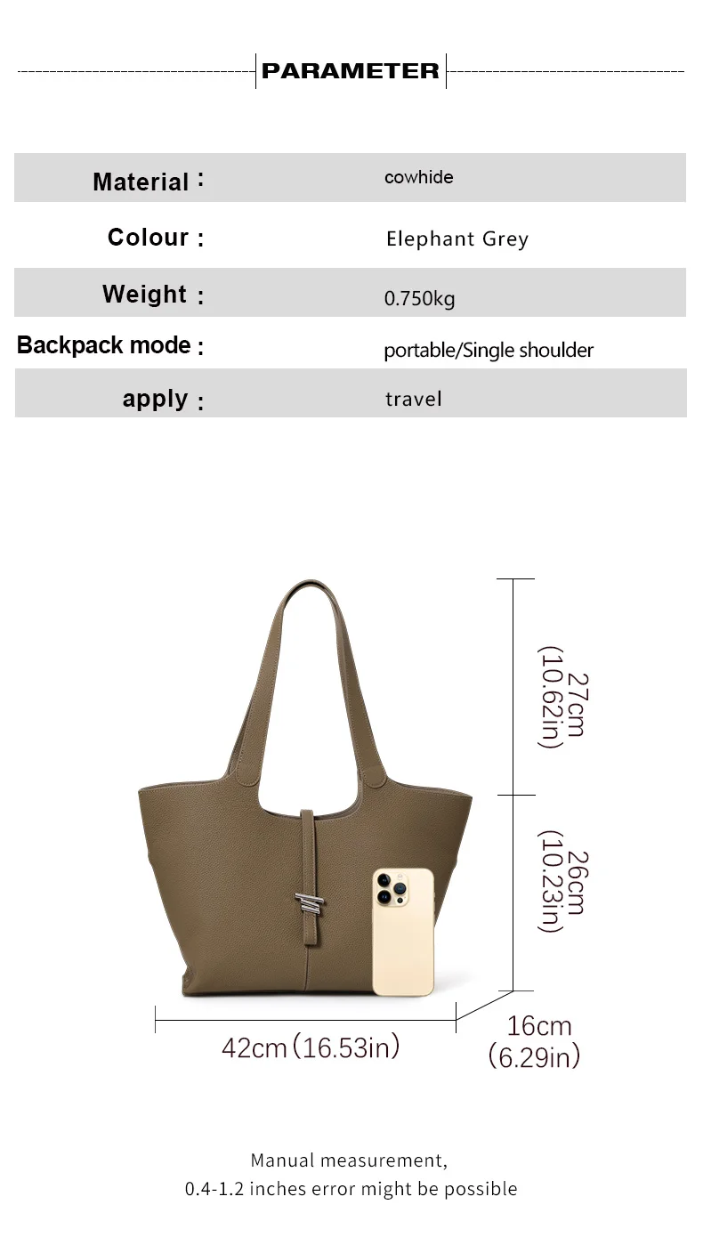 Vielseitige Echtleder-Tasche für Damen, 2026 Neue Handtasche aus Rindsleder der Ersten Schicht, Windspiel-Handtasche, Schultertasche mit Großer Kapazität – Detail 5