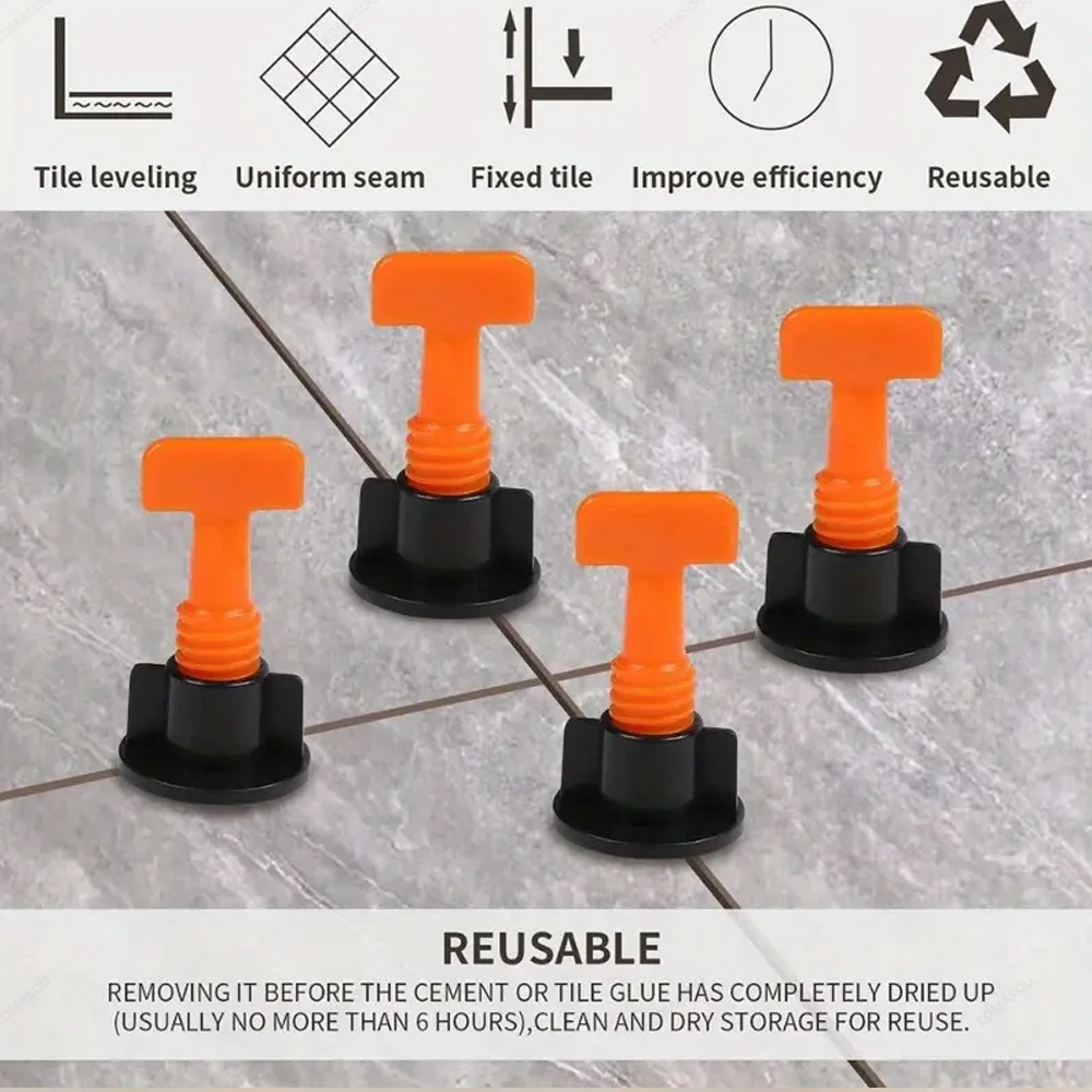 ZOMASOU Ceramic Floor Tile Leveling System Clips Spacers Porcelain Leveler Kit For Tile Laying Wall Fixing Construction Tools