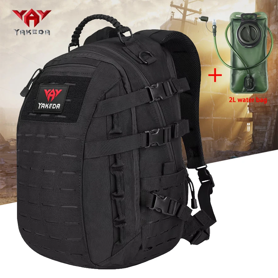 

YAKEDA Multi functional Expansion Outdoor Backpack Comes with 2L Drinking Water Bag, Multi Pocket Layered Storage