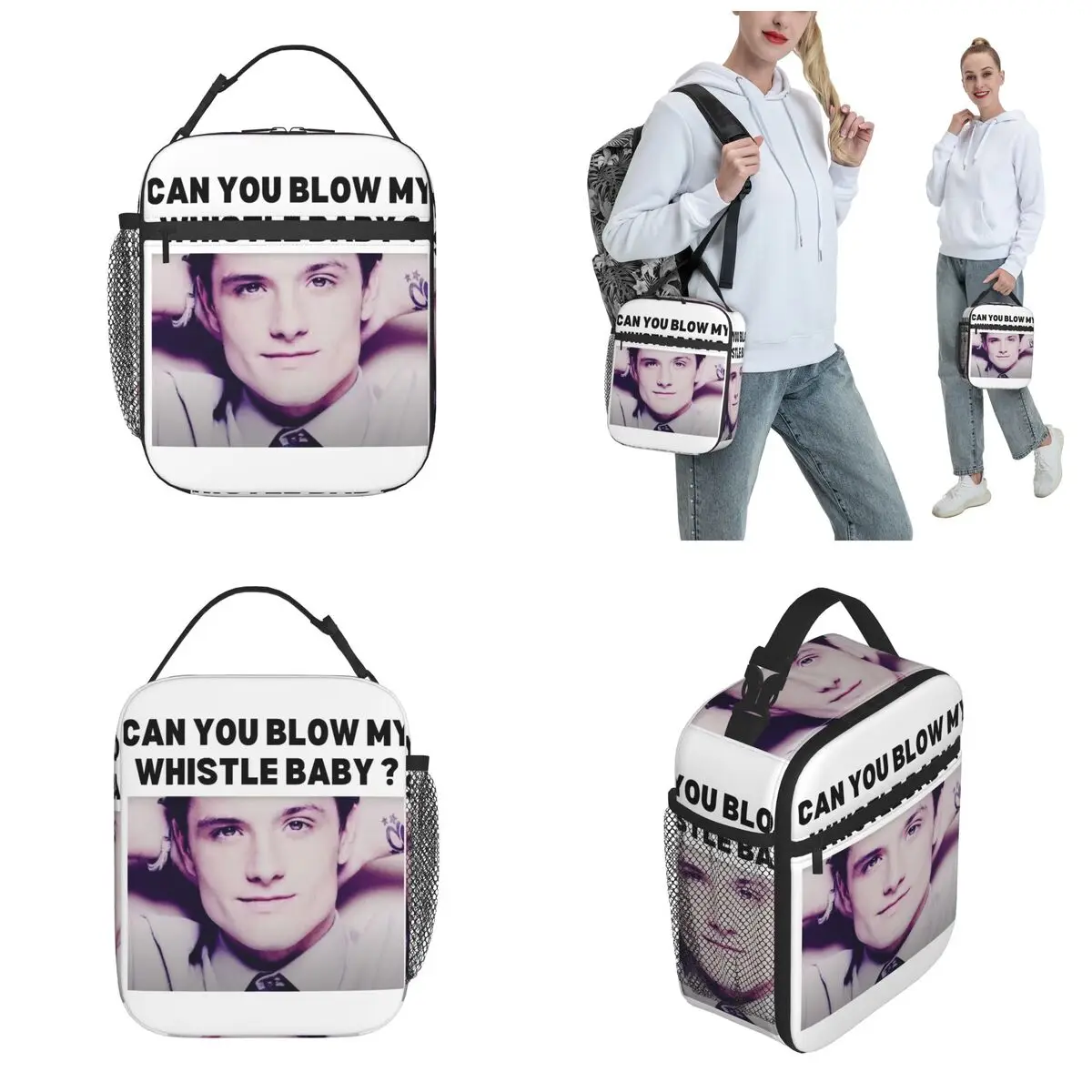 I Love Josh Hutcherson Insulated Lunch Bag Food Bag Reusable Thermal Cooler Lunch Boxes For Travel