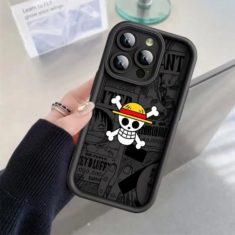 One Pieces Anime Logo Cover Phone Case for Apple iPhone 13 15 Pro Max 14 13 Pro 11 12 7 8 Plus XS MAX XR 14 Plus Soft TPU