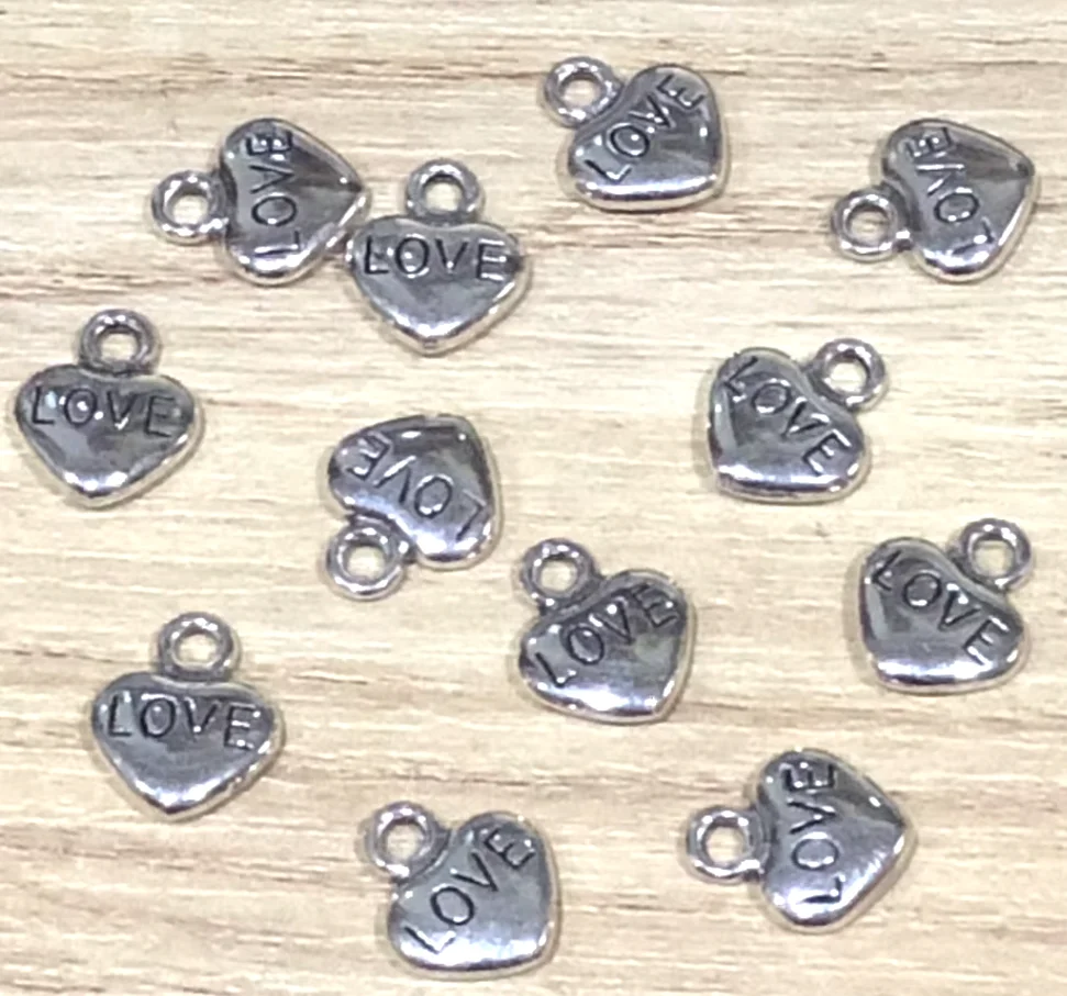 

30pcs 12*10mm Zinc alloy metal Lovely heart shaped design pendants for handmade accessories HW3412