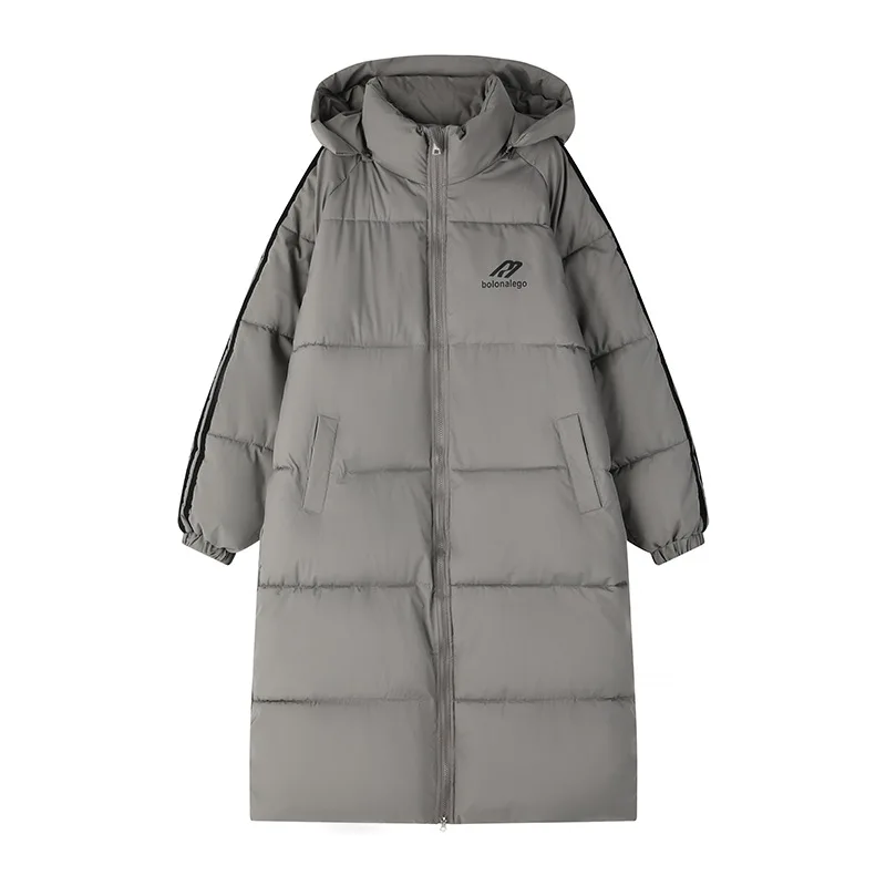 Yeni Uzun Parka Rüzgar Geçirmez Parkas Fermuar Giyim Kadın Uzun Aşağı Ceketler Ceket Kış Unisex sıcak tutan kaban Gevşek PufferJacket Kapşonlu