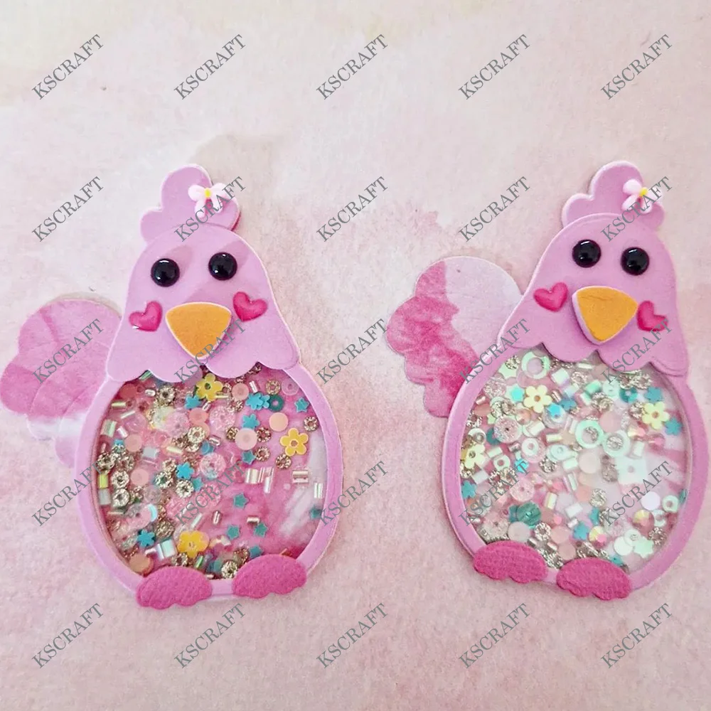 KSCRAFT Cute Chicken Shaker Metal Cutting Dies Stencils for DIY Scrapbooking Decorative Embossing DIY Paper Cards