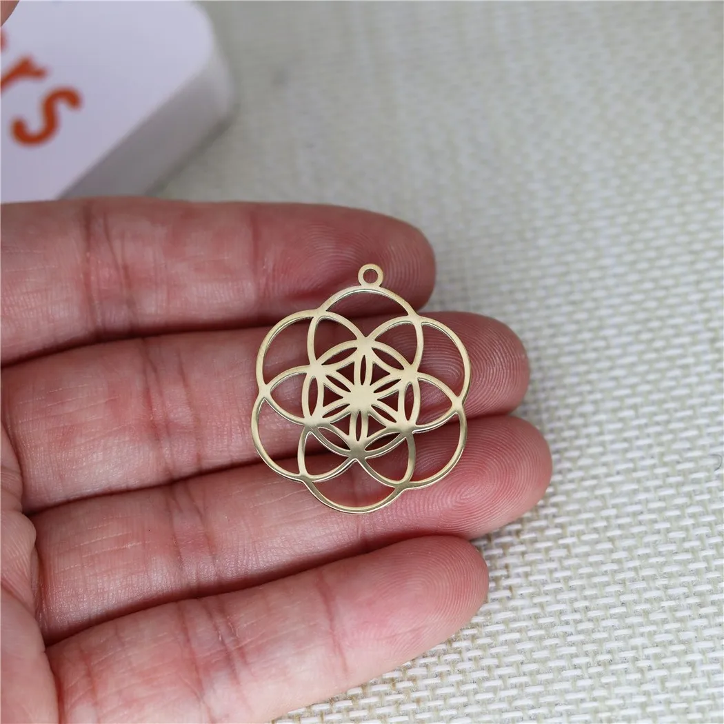 3pcs/Lot Geometry Pattern Stainless Steel Gold Silver Pendants Jewelry Charms Woman Man Minimalist Accessories Party Gift  Diy