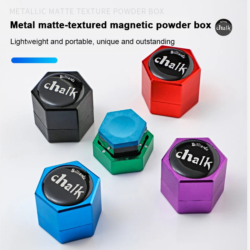 1 scatola esagonale per riporre polvere di cioccolato, strumento pratico, accessorio da biliardo, magnetica