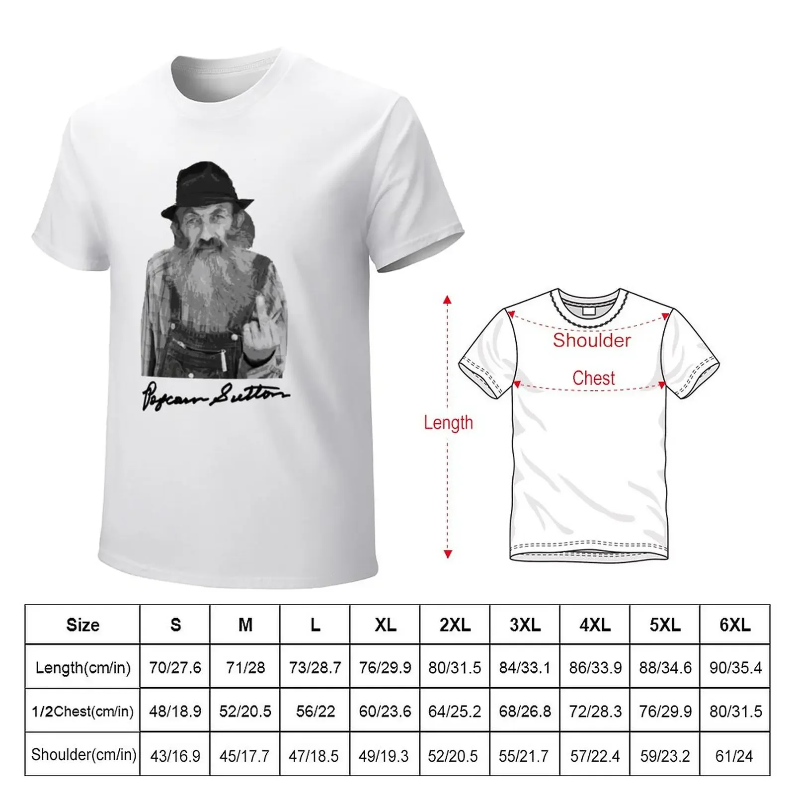 Popcorn Sutton Signed Autographed Facsimile ShirtMoonshine T-Shirt plus size tops heavyweights t shirts for men cotton