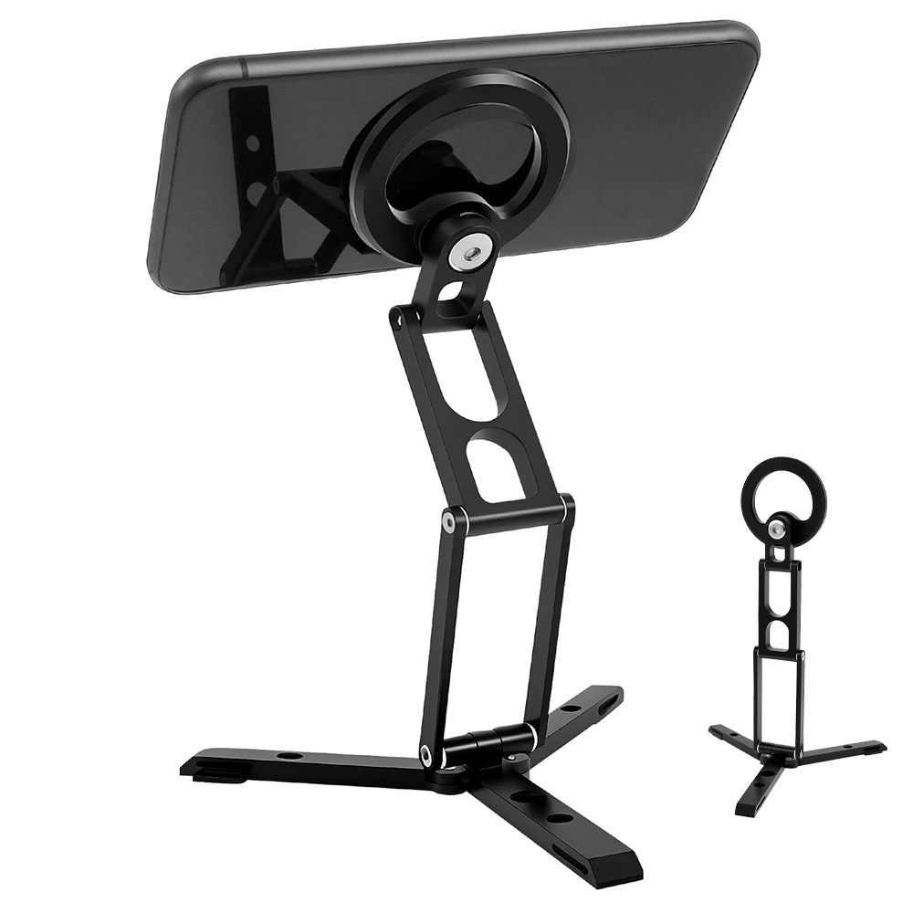 

Magnetic Phone Tripod Foldable Pocket Mini Phone Stand Portable Magnetic Phone Tripod for iPhone 16 15 14 13 12 HUAWEI Xiaomi