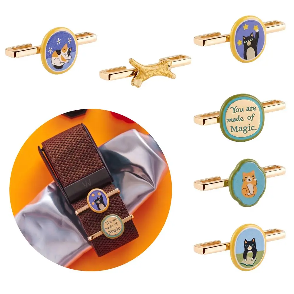Cartoon Cat Watch Strap Pendant DIY Accessory Enamel Style Watch Band Decorative Bead Gold Tone for Whoop 5.0/5.0 MG/4.0