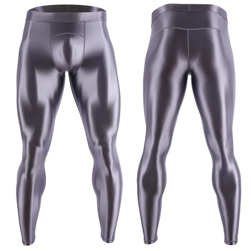 Sexy Men gloss swimming trunks Stretch Shiny yoga pants work out leggings sport fitness push up compress pants