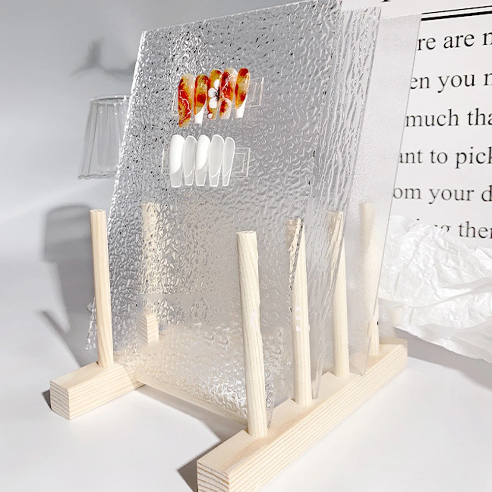 女の子アクリルオーロラ長方形背景カード透明表示ボードネイル練習ツールネイル表示スタンド