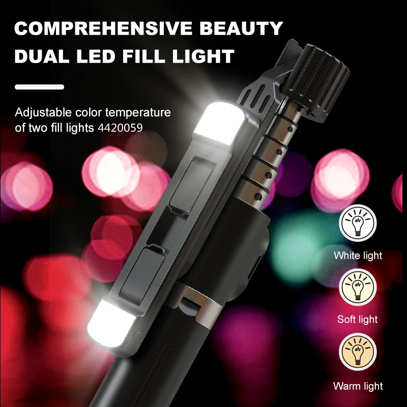 Roteta 2022 Tripod Tongkat Selfie Nirkabel Dapat Dilipat Baru dengan Bluetooth Rana Monopod Paduan Aluminium untuk Ponsel Pintar Android IOS