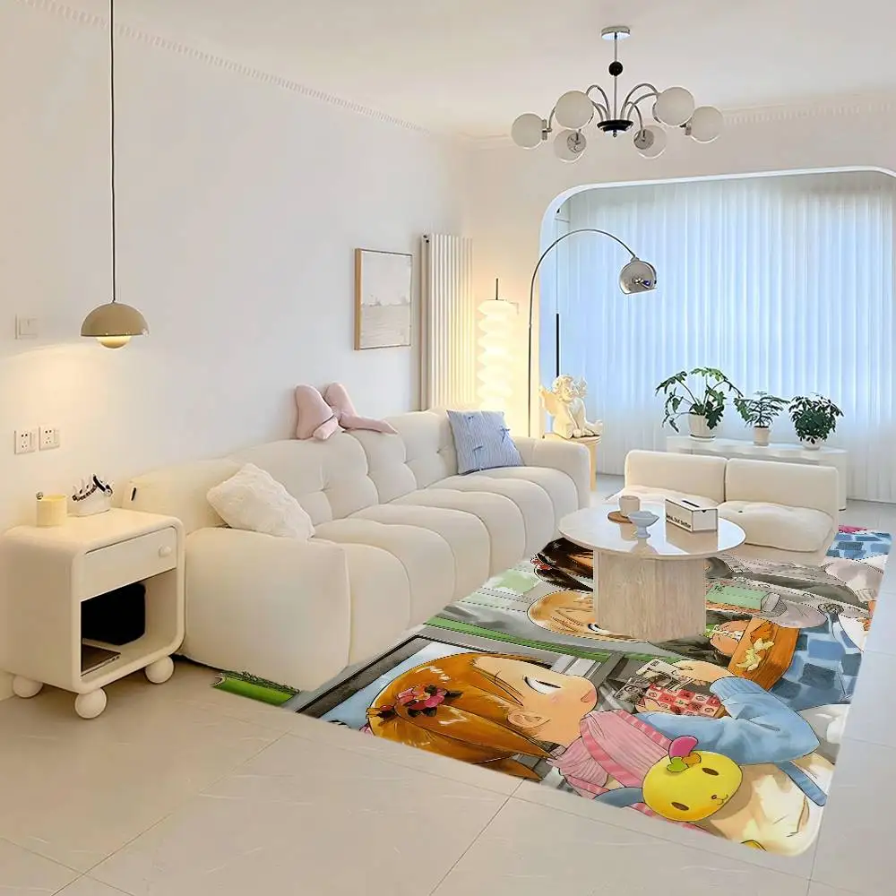Anime Strawberry Marshmallow Floor Mat Retro Multiple Choice Living Room Kitchen Rug Non-Slip Modern Home Decor