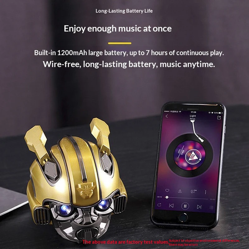 New Anime Character Steel Becomes King Kong Bumblebee Cartoon Bluetooth Speaker Gift Creative Handmade view 5