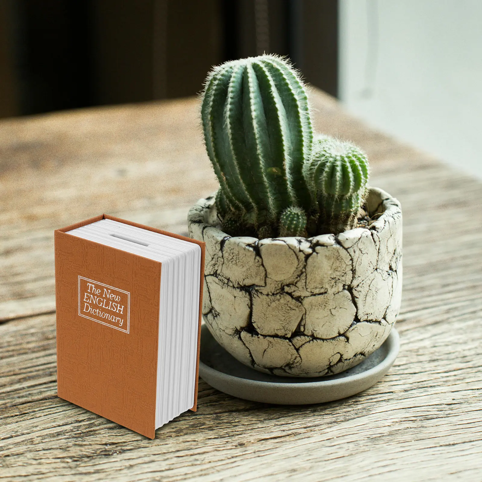 Creative Book Safe Box with Lock Mini Storage Bin for Pocket Money Coins Small Items Desktop Decoration Gift